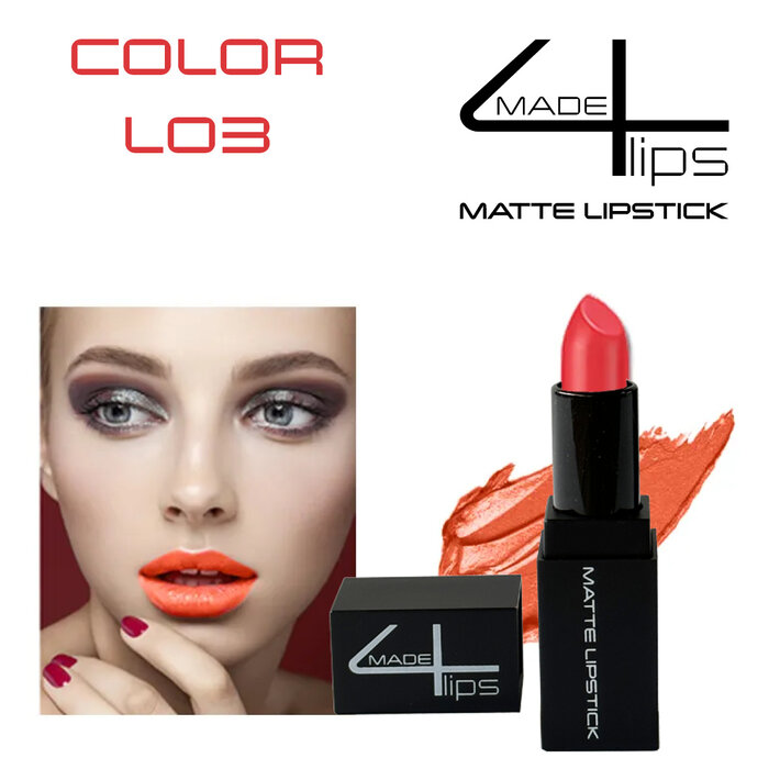 made4lips matte lipstick, kleuren L01 -L06