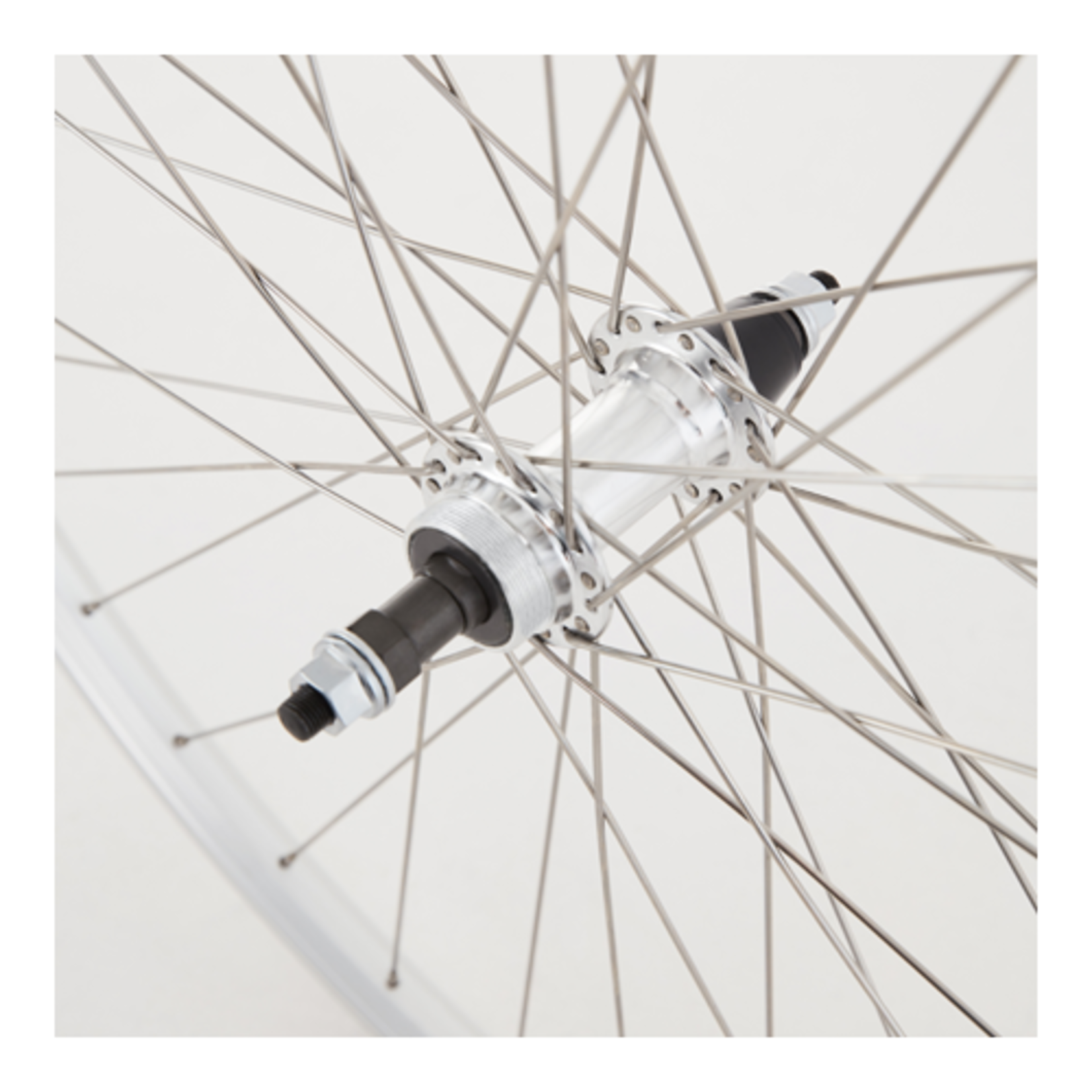 M:Part M:Part Wheel 700c Hybrid Rear Solid Axle Screw On Wheel Silver