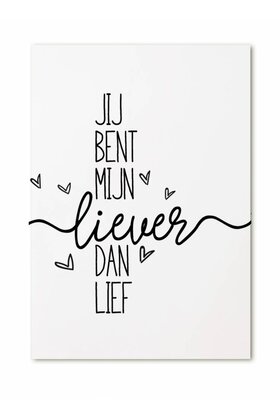 Kaart Jij bent mijn liever dan lief