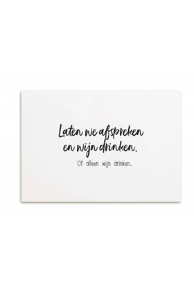 Kaart Laten we afspreken en wijn drinken