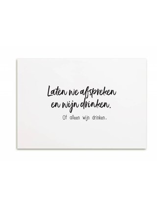 Kaart Laten we afspreken en wijn drinken