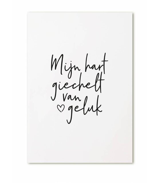 Kaart Mijn hart giechelt van geluk