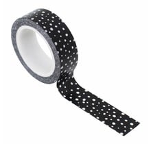 Masking tape zwart met witte dots
