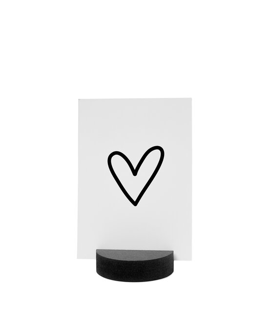 Kaartenhouder rond  zwart hout