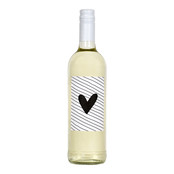 Fles etiket met hart en streepjes patroon Fles etiket met hart en streepjes patroon