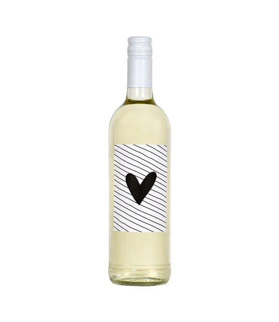 Fles etiket met hart en streepjes patroon Fles etiket met hart en streepjes patroon