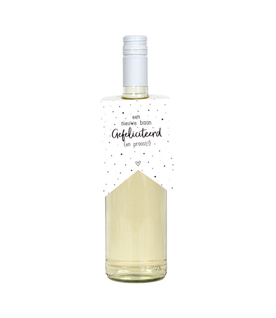 Fleshanger met tekst Een nieuwe baan, gefeliciteerd en proost