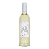 Fles etiket met tekst Tijd om weer eens te proesten en te proosen Fles etiket met tekst Tijd om weer eens te proesten en te proosen