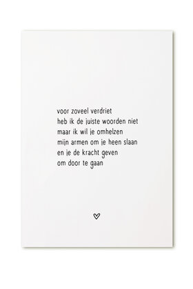 Kaart gedicht Verdriet
