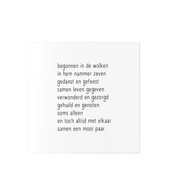 Wenskaart met gedicht voor jubileum huwelijk