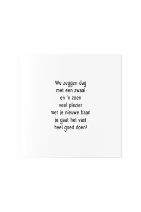 Wenskaart nieuwe baan