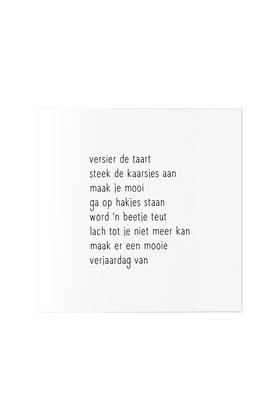 Wenskaart met gedicht verjaardag