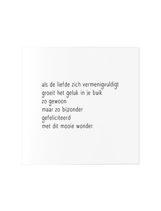 Wenskaart met gedicht zwangerschap
