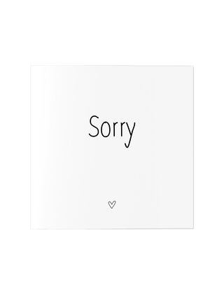 Wenskaart met tekst Sorry