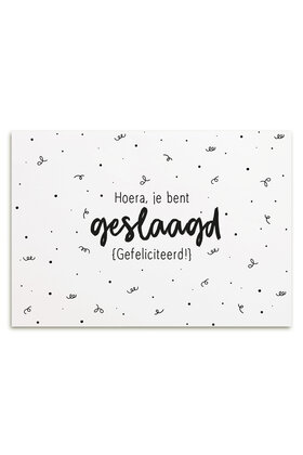 Kaart Hoera je bent geslaagd!