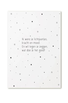 Kaart gedicht 'Ik wens je lichtpuntjes...'