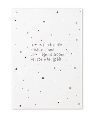 Kaart gedicht 'Ik wens je lichtpuntjes...'