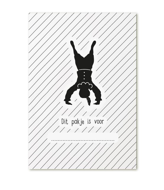 Minikaartje met tekst 'Dit pakje is voor...' met pietje Minikaartje met tekst 'Dit pakje is voor...' met pietje