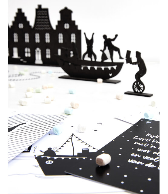 Stoomboot met sint en piet van mdf Stoomboot met sint en piet van mdf