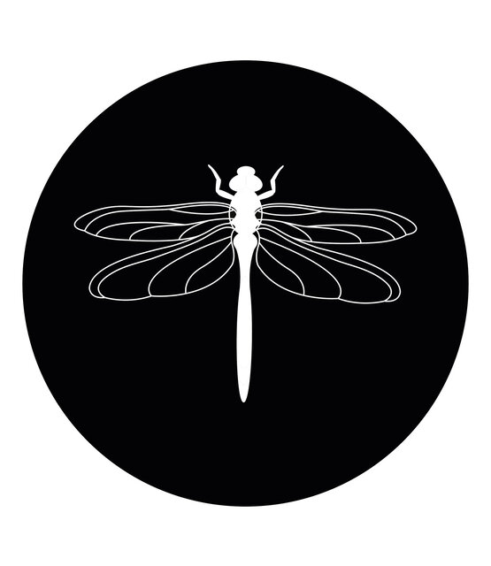 Muurcirkel zwart met Libelle