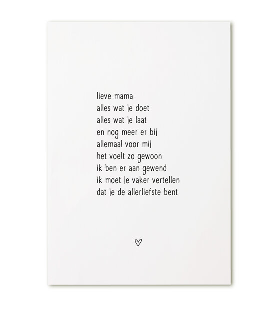 Ansichtkaart met gedicht 'Lieve mama...'