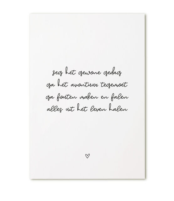 Kaart met tekst 'Zeg het gewone gedag..'