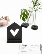 Zwarte kaart hartje droom met bedrukte envelop