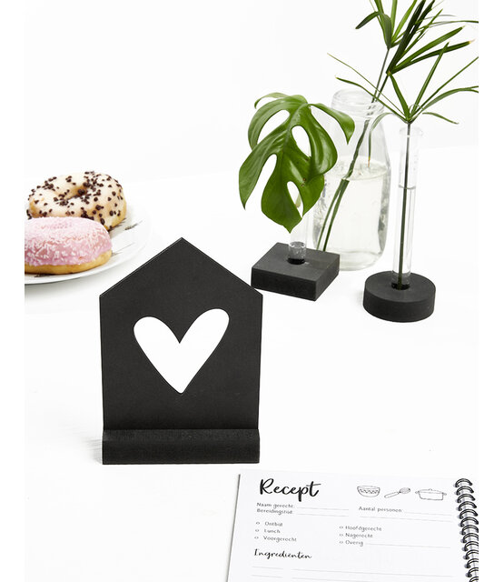 Zwarte kaart hartje droom met bedrukte envelop