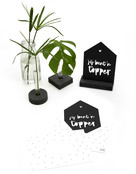 Zwarte kaart huisje 'Jij bent 'n topper'  met bedrukte envelop