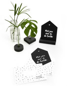 Zwarte kaart huisje 'Met jou vier ik de liefde' met bedrukte envelop