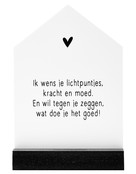 Cadeaupakket: Huisje met gedicht 'Ik wens je lichtpuntjes...' in cadeauverpakking - Veel sterkte
