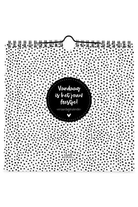 Verjaardagskalender zwart wit | vierkant