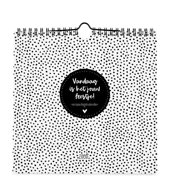 Verjaardagskalender zwart wit vierkant Verjaardagskalender zwart wit vierkant