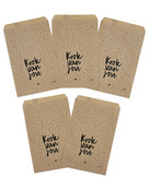 Cadeauzakjes set van 5 met dotsen tekst Kook van jou 15x22 cm
