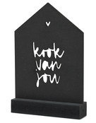 Zwarte houten kaart huisje met standaard - Kook van jou Zwarte houten kaart huisje met standaard - Kook van jou