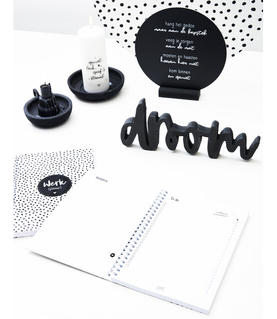 Planner things to do 'Geluk is genieten van wat er is'  in A5 formaat