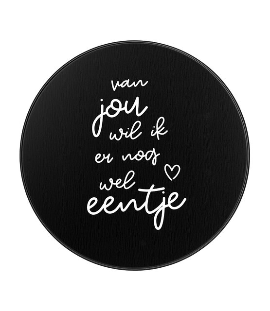 Koektrommel zwart wit met tekst 'Van jou wil ik er nog wel eentje'