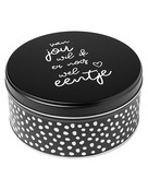 Koektrommel zwart wit met tekst 'Van jou wil ik er nog wel eentje'