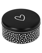 Koektrommel zwart wit met hartje Koektrommel zwart wit met hartje