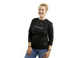 marketing Alfabetische volgorde Elk jaar Mooie zwarte sweater met tekst 'Mag ik bij jou in je trui?'