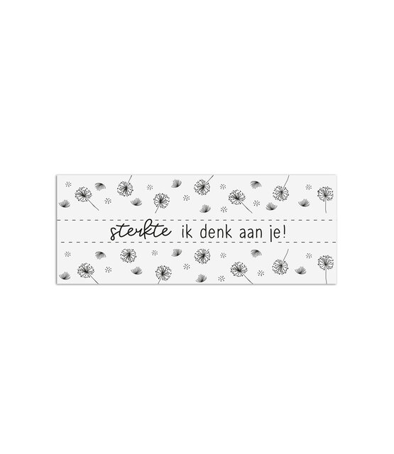 Minikaartje met tekst Sterkte ik denk aan je! Minikaartje met tekst Sterkte ik denk aan je!