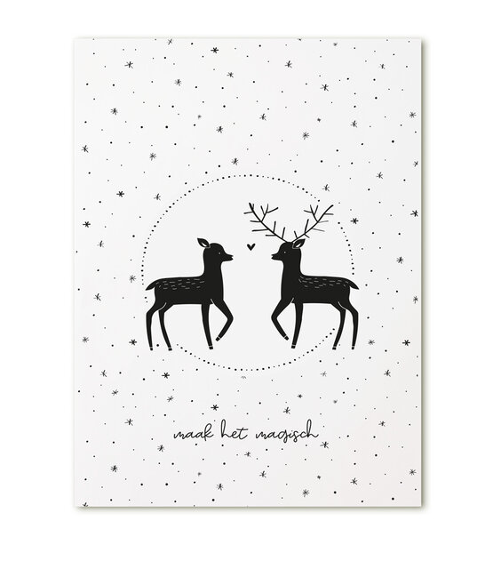 Poster A4  Kerst hertjes 'Maak het magisch' Poster A4  Kerst hertjes 'Maak het magisch'