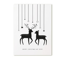 Poster A4  Kerst hertjes Merry Christmas my deer