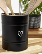 Keukenblik zwart met hartje