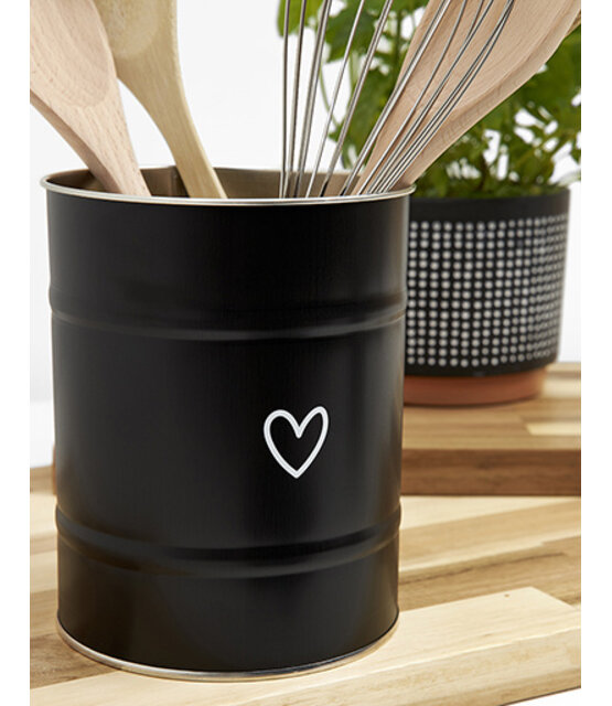 Keukenblik zwart met hartje