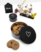 Koektrommel zwart wit met hartje Koektrommel zwart wit met hartje