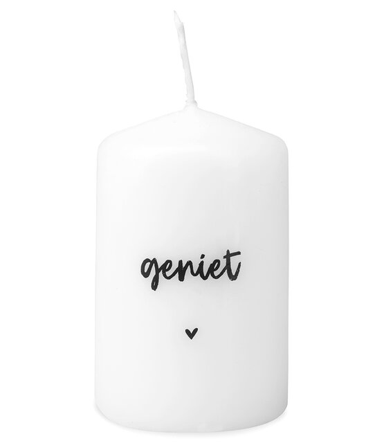 Mini kaarsje met tekst Geniet