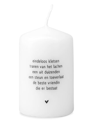 Mini kaars met gedichtje voor de liefste vriendin