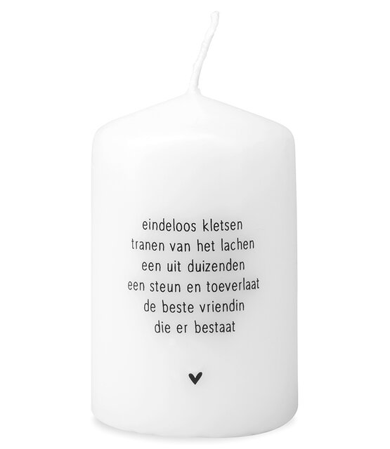 Mini kaarsje met gedichtje voor de liefste vriendin Mini kaarsje met gedichtje voor de liefste vriendin