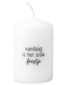 Mini kaarsje met tekst Vandaag is het jouw feestje
